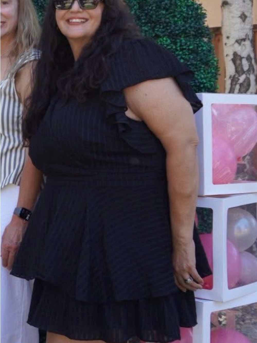 City Chic Black Ruffle Tiered Romper Size XL (20/22W)